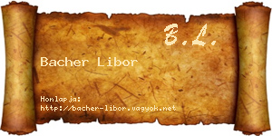 Bacher Libor névjegykártya